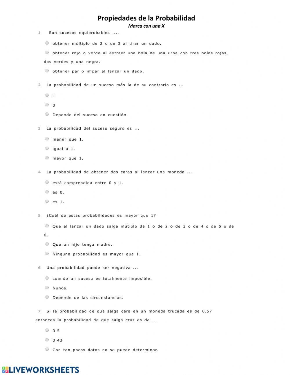 Propiedades de la Probabilidad