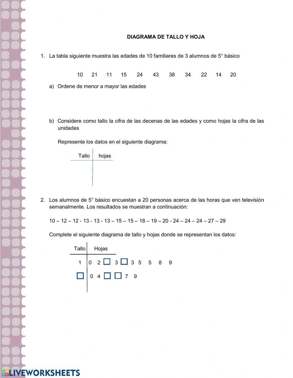 Diagrama de tallo y hoja