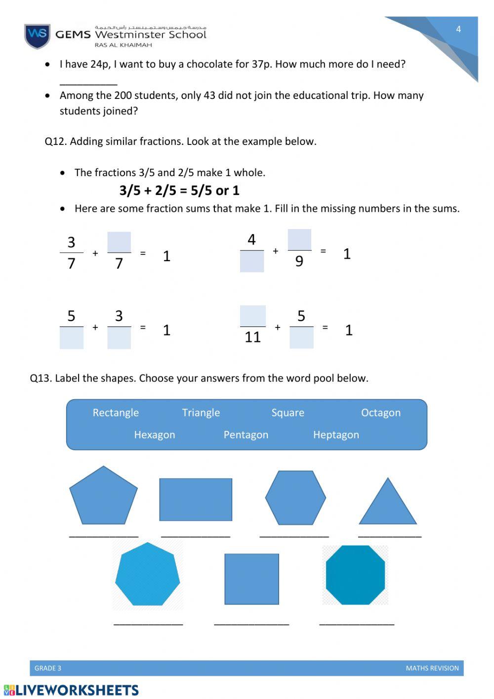 Maths Assessment Practice 2