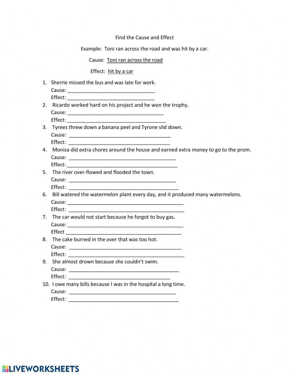 Find the Cause and Effect