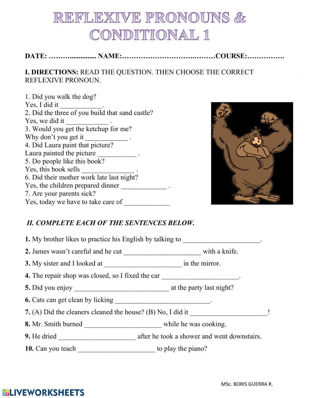 Reflexive pronouns & conditional 1