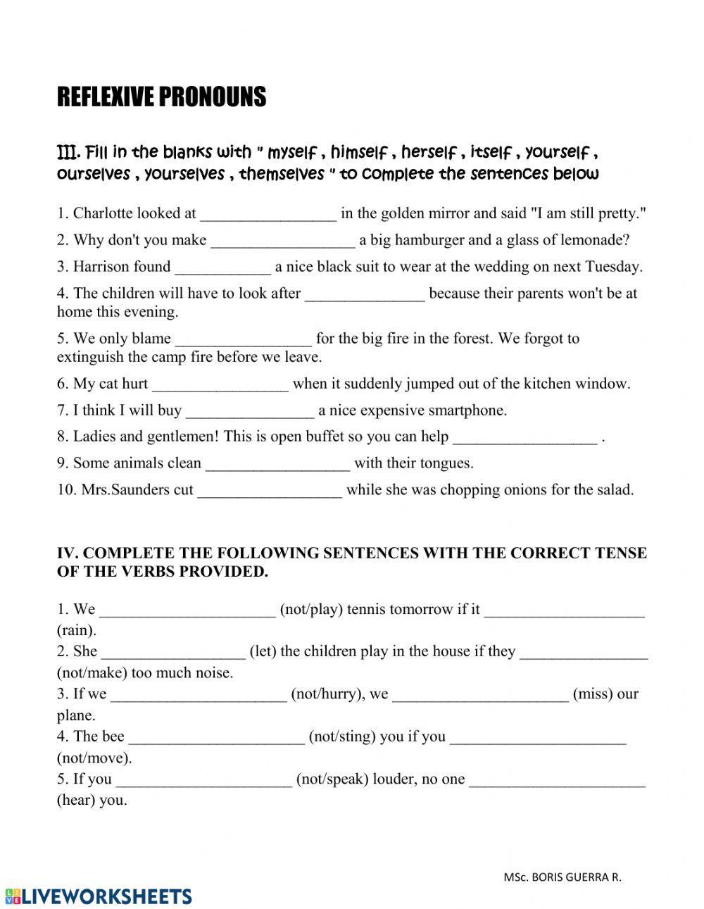 Reflexive pronouns & conditional 1