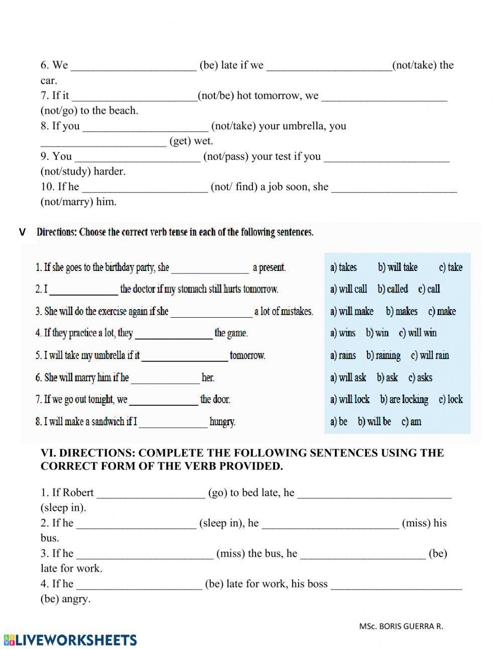 Reflexive pronouns & conditional 1