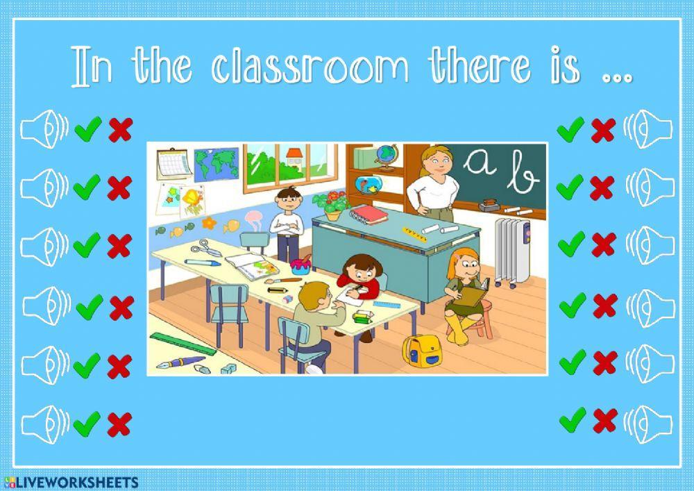 In the classroom there is ... - listening In the classroom there is ... - listening