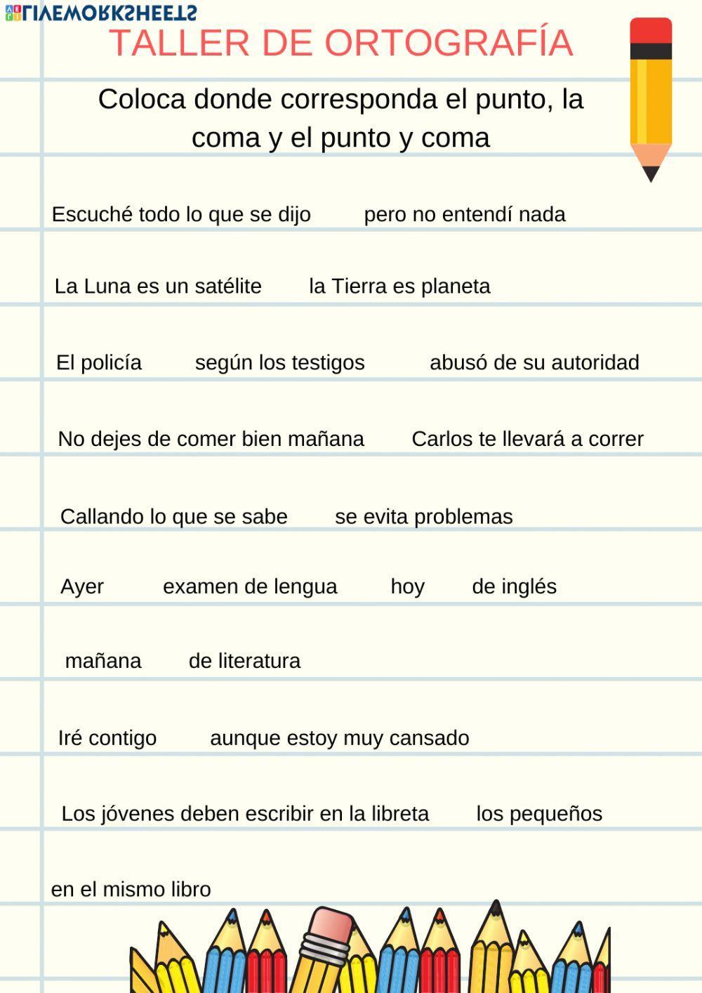Signos de puntuación: punto, coma y punto y coma Signos de puntuación: punto, coma y punto y coma