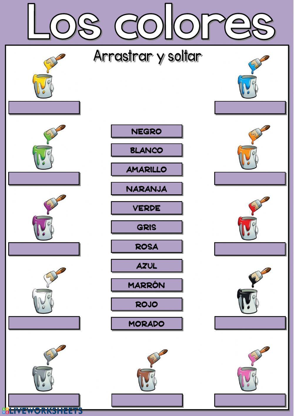 Los colores - arrastrar y soltar