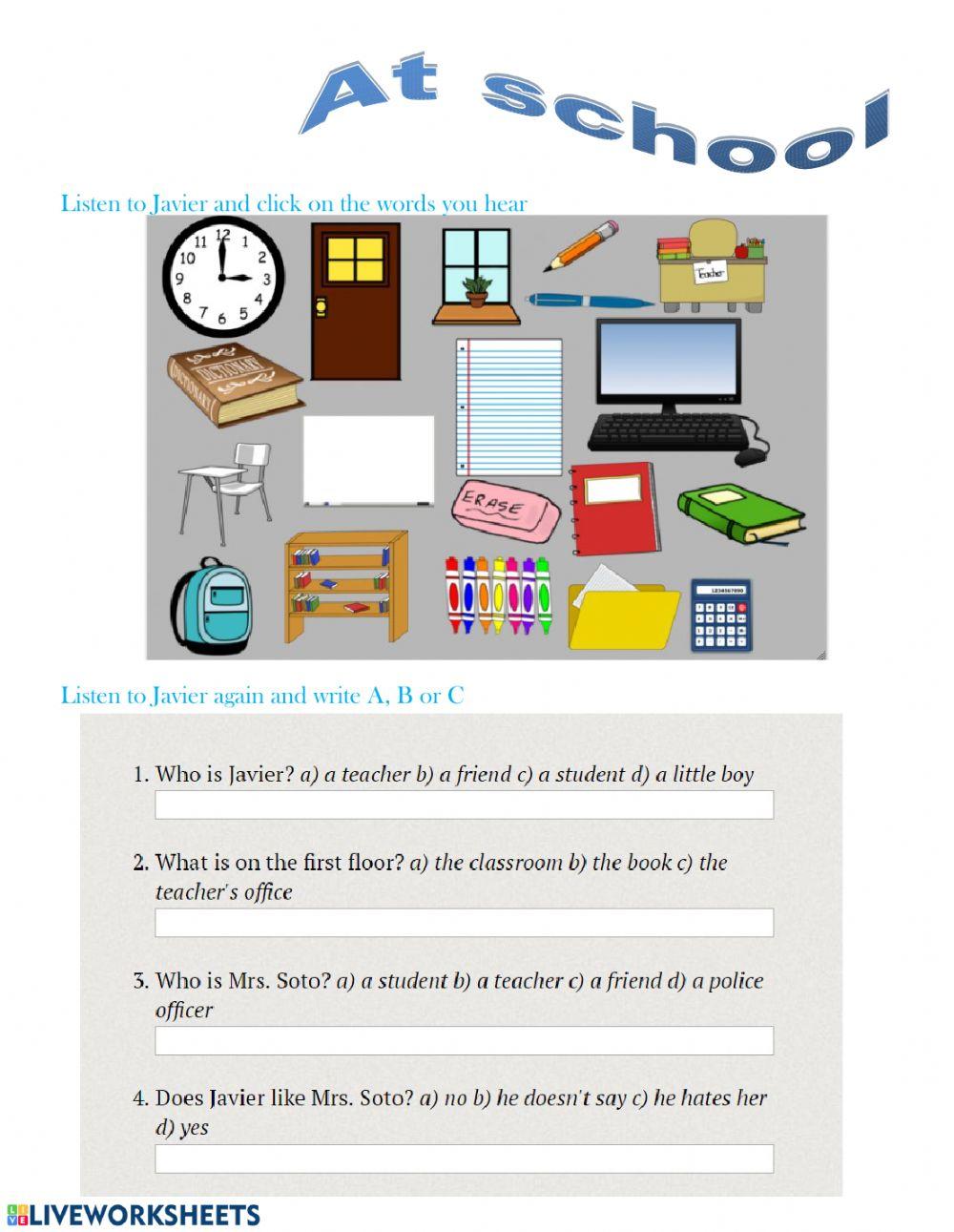 Listening school objects