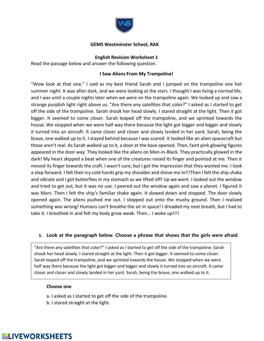 English comprehension