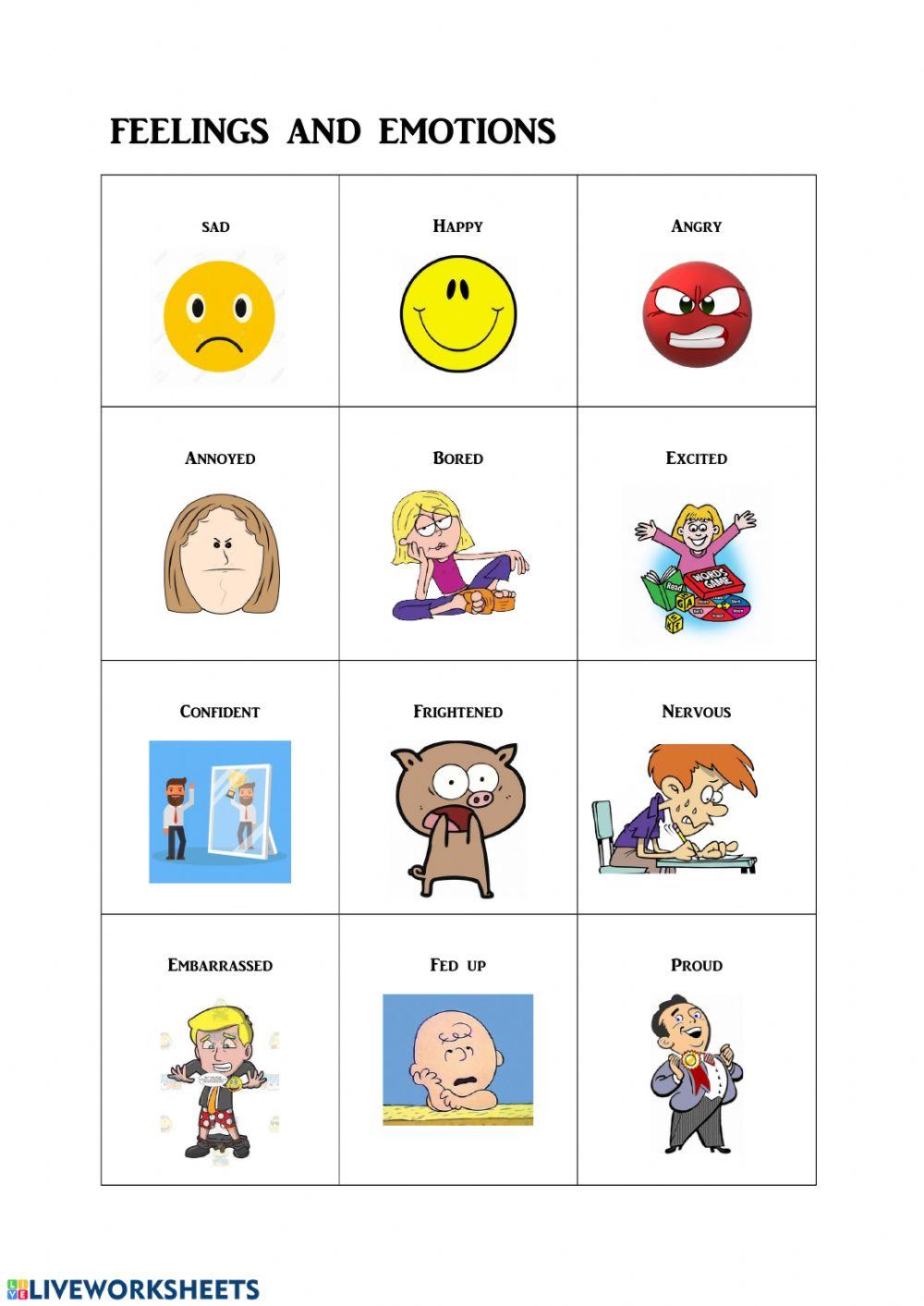 feelings and emotions 1 worksheet | Live Worksheets