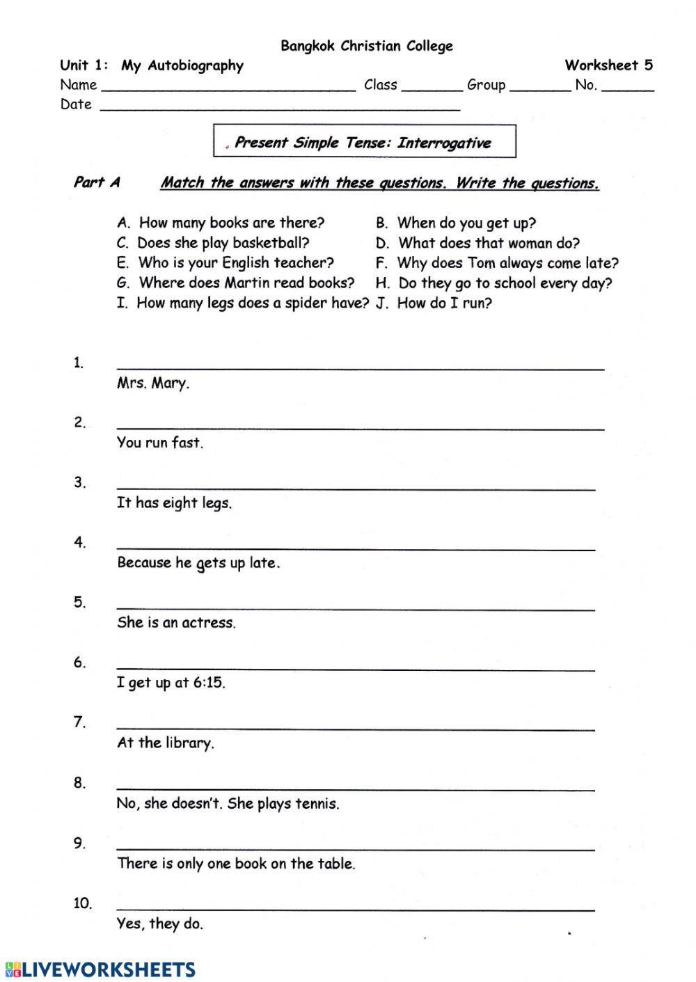 U 1 worksheet 5
