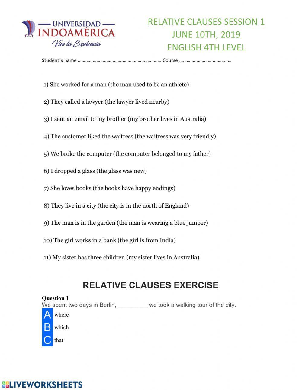 Relative clauses