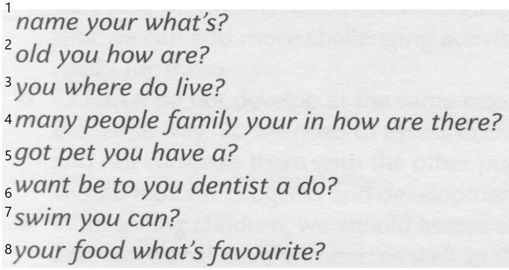 Questions word order