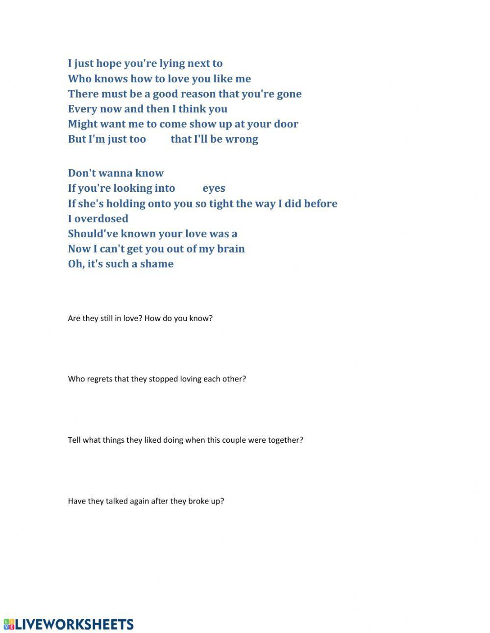 Song: We don't talk any more