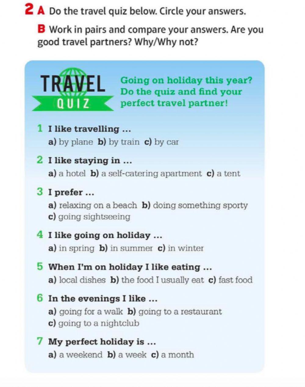 Travel Quiz-Listening