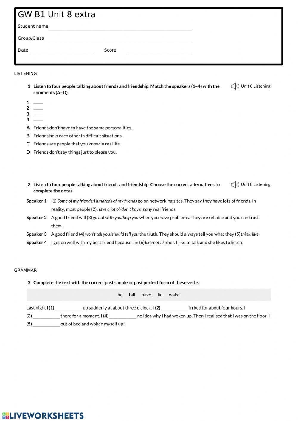 Friends and friendship