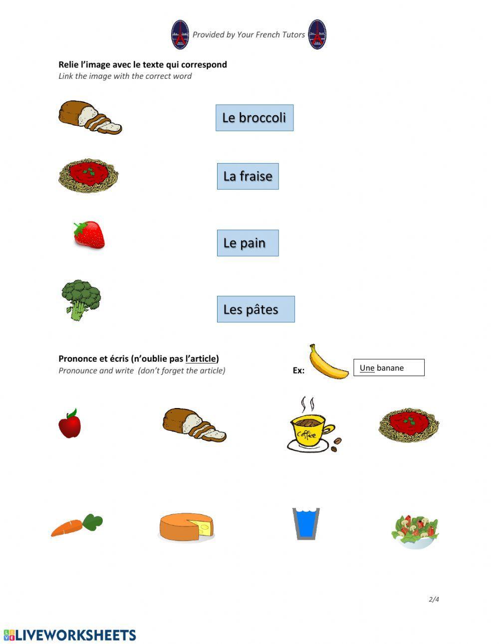 Lesson: The Food - La Nourriture