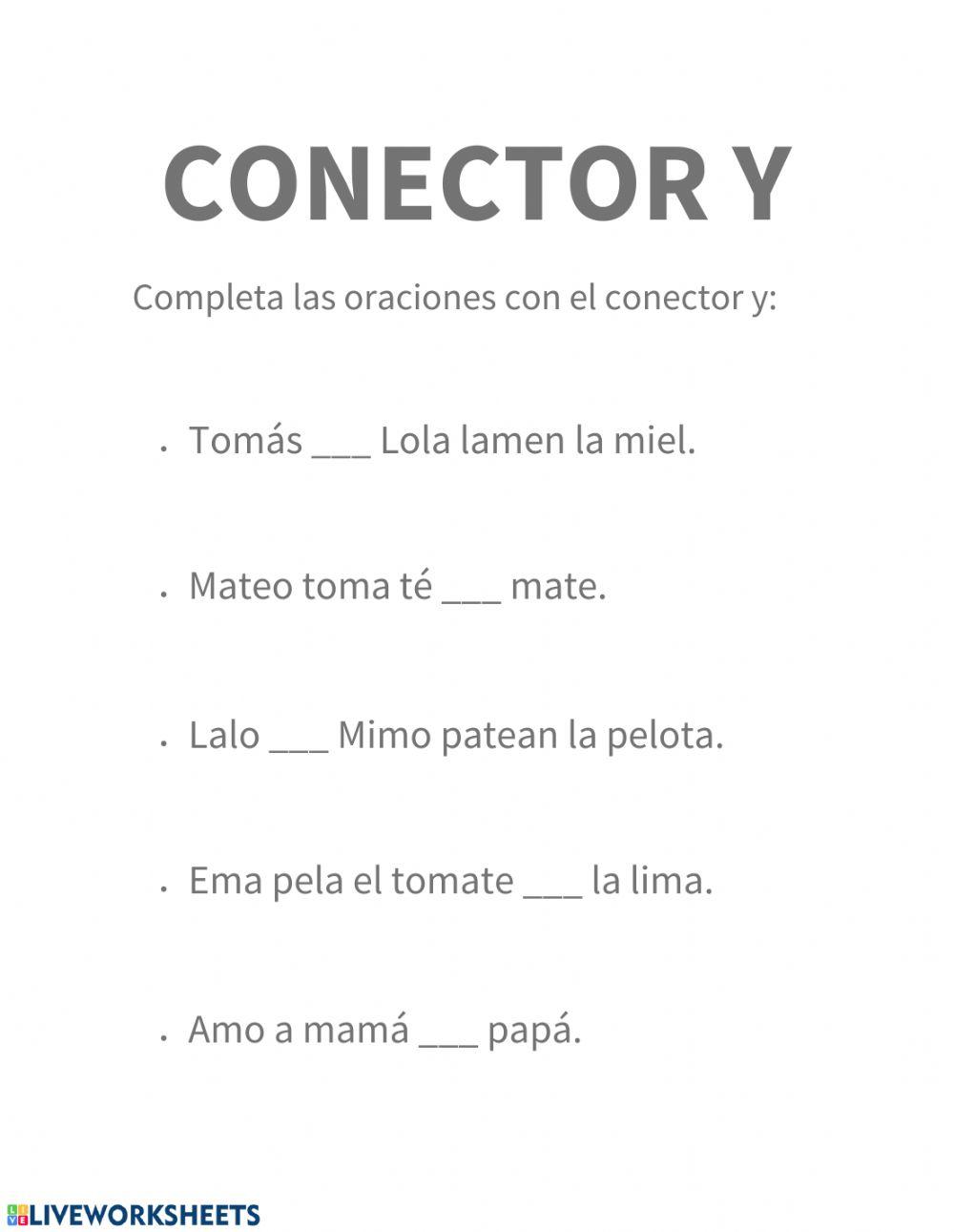 La y para unir palabras