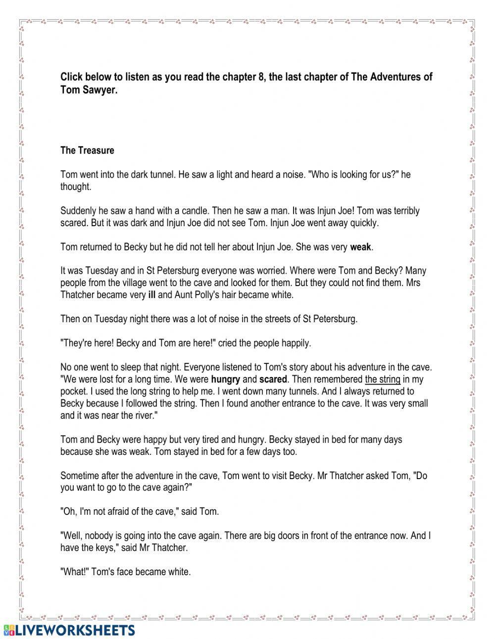 The Adventures of Tom Sawyer Chapter 8 The Adventures of Tom Sawyer Chapter 8