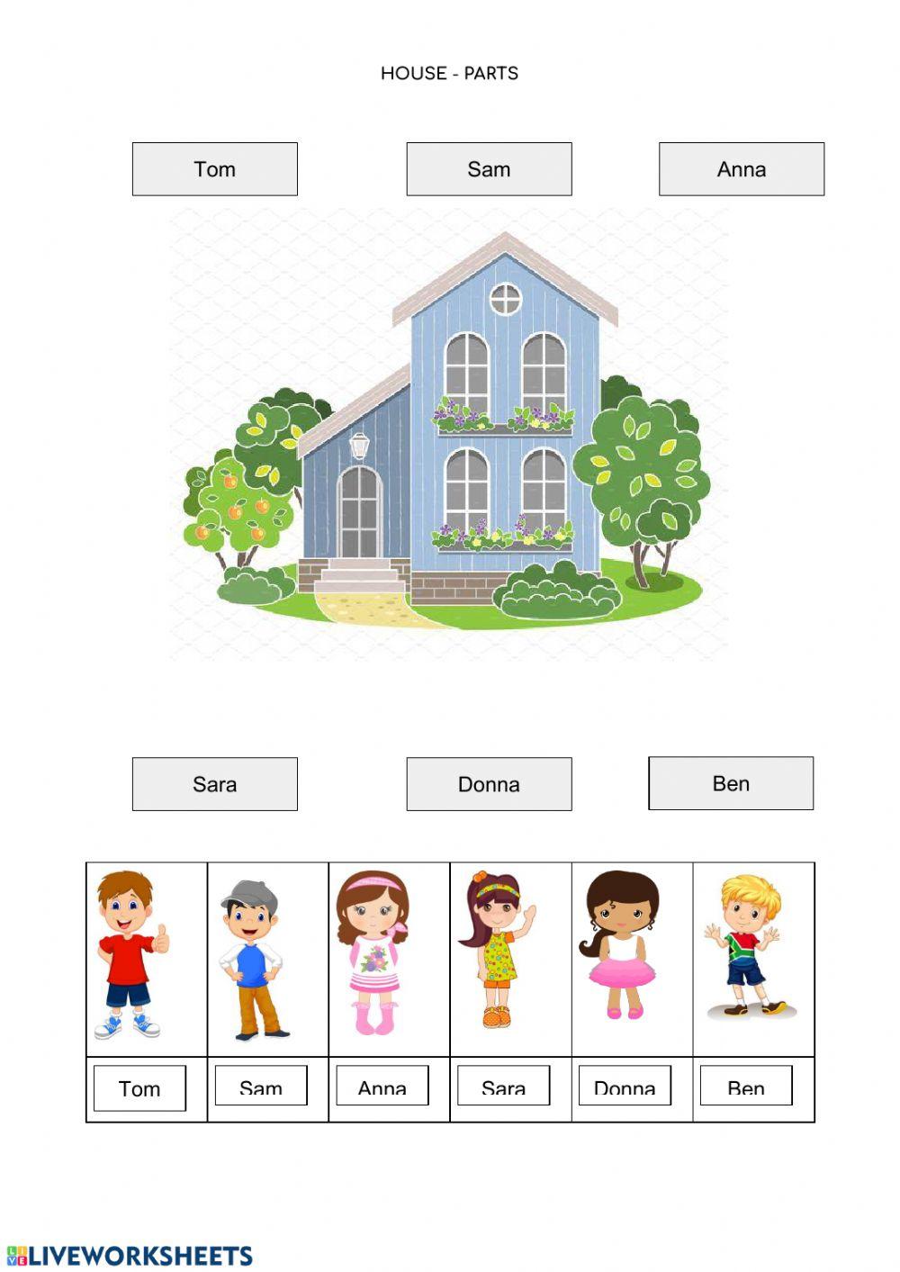 House Parts worksheet Live Worksheets