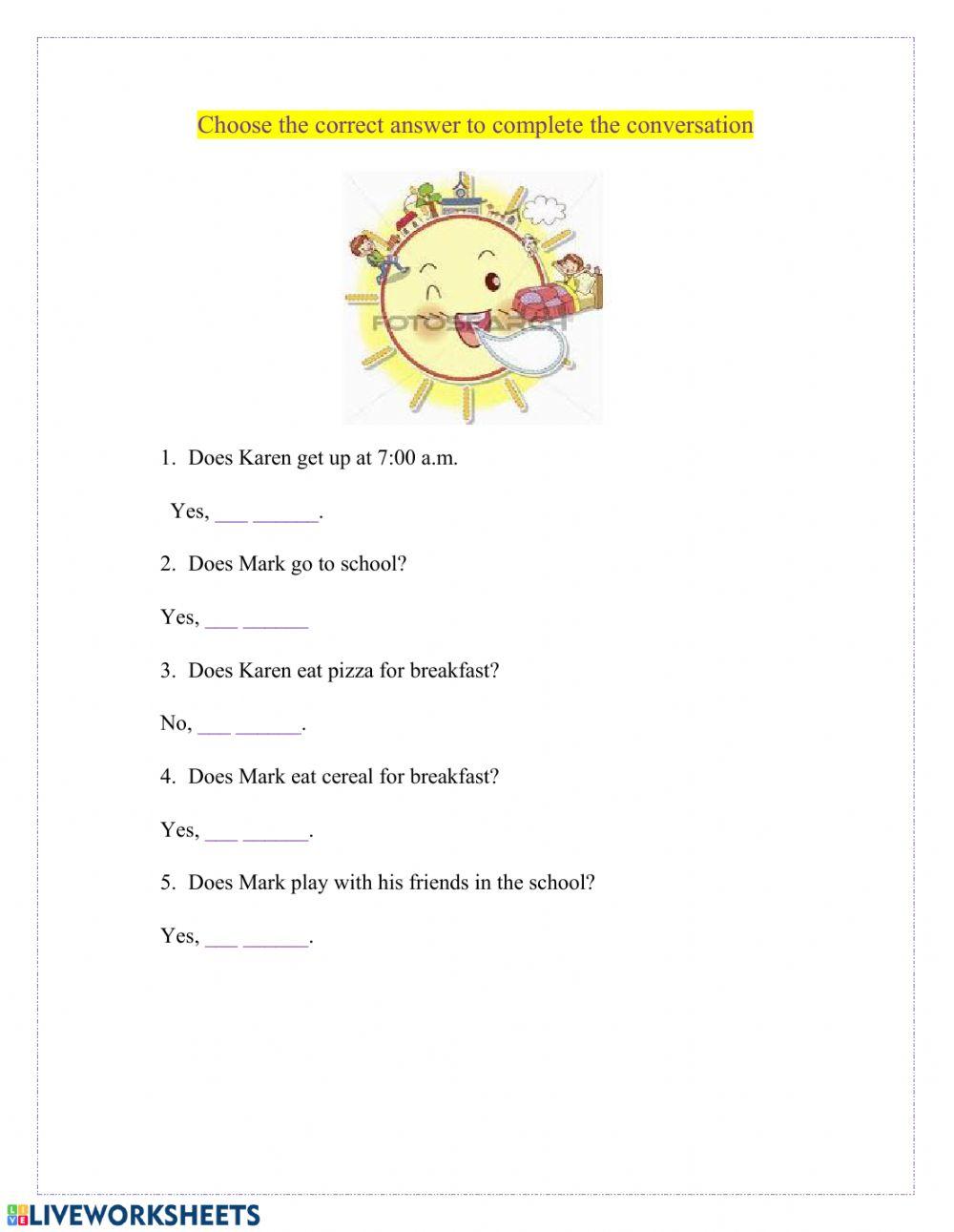 Simple present hos for kids