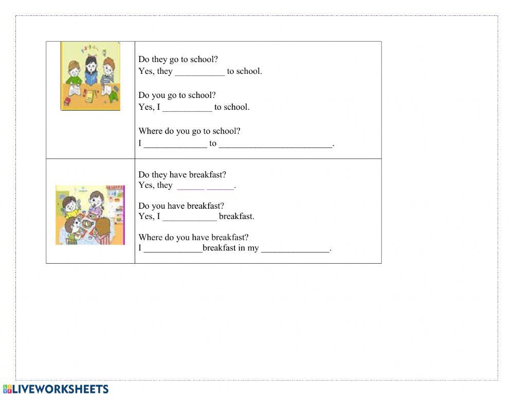 Simple present hos for kids