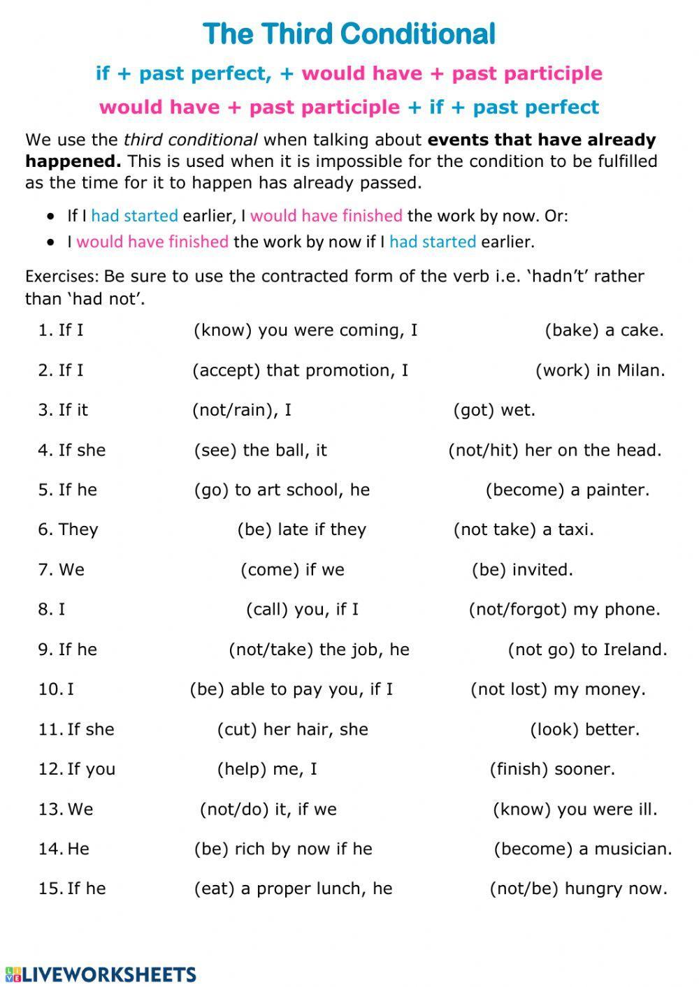 The Third Conditional worksheet