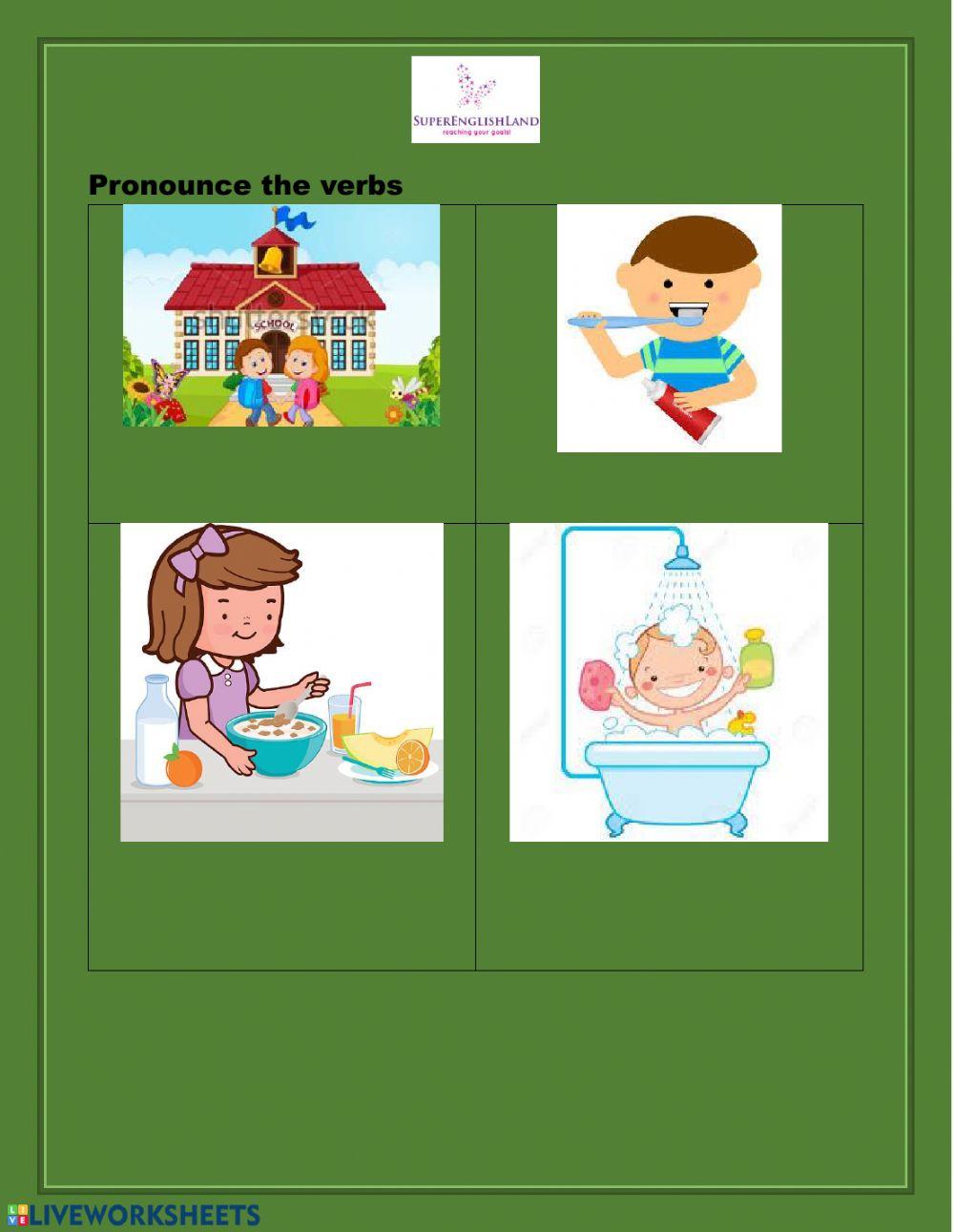 Basic verbs in simple present for kids