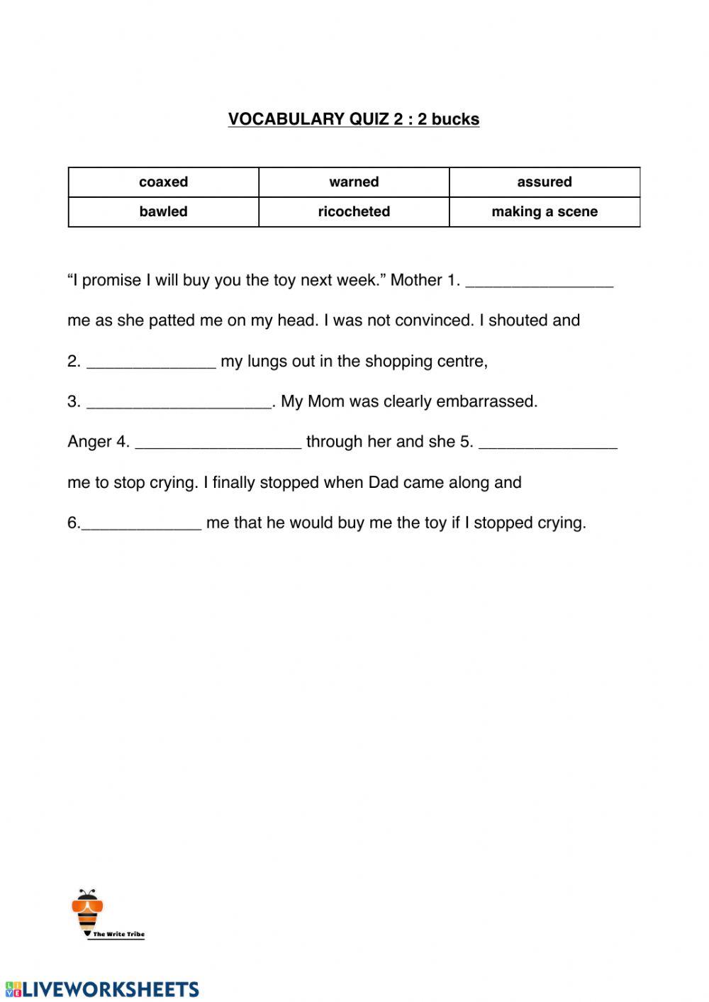 Extra credit: Cloze passage 2