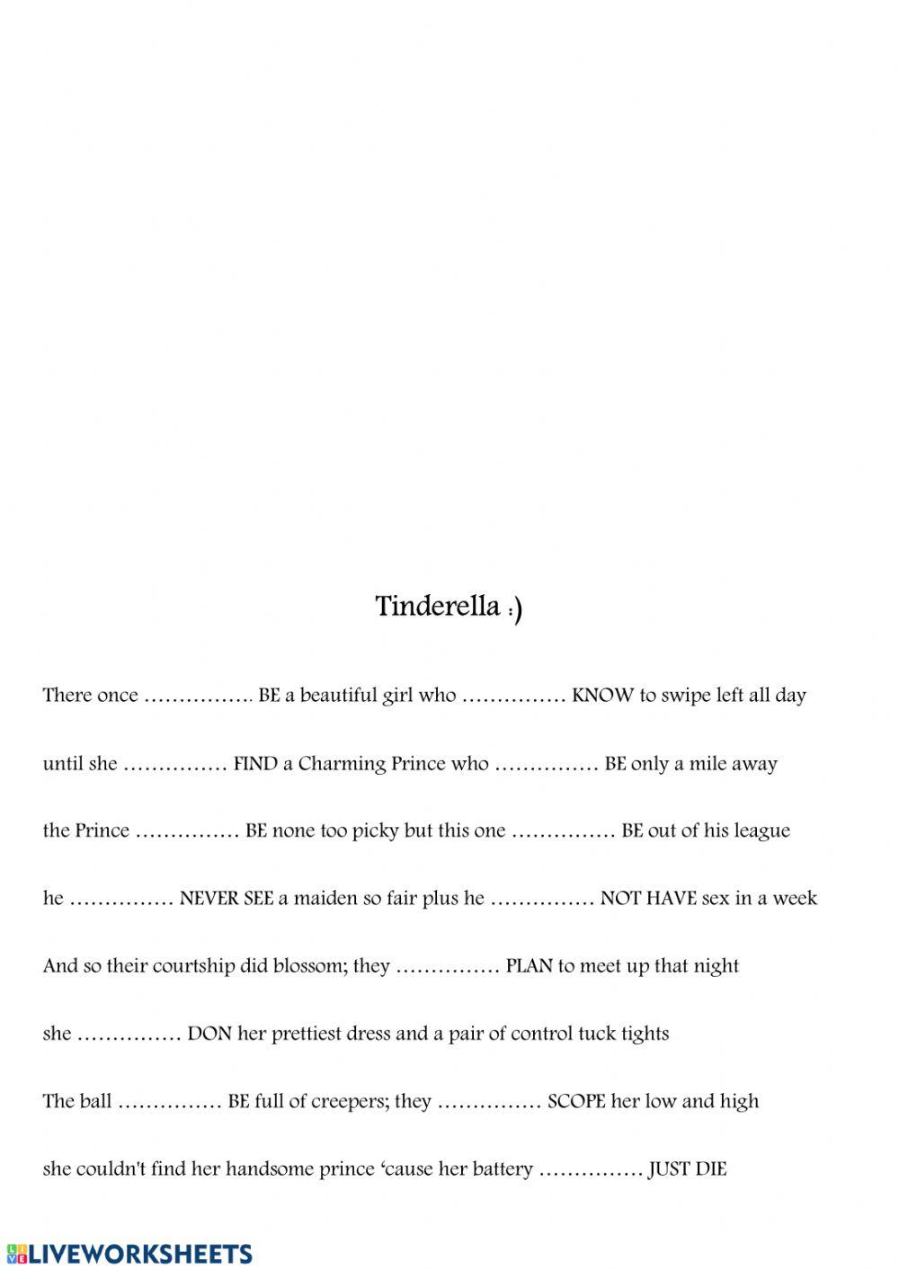 Tinderella - an adult story with narrative tenses