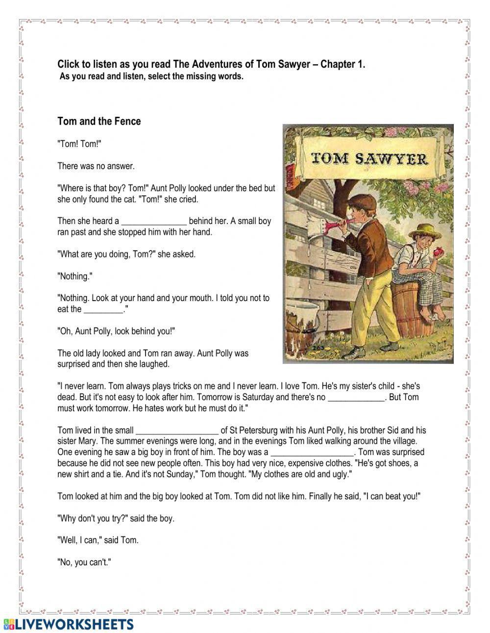 The Adventures of Tom Sawyer Chapter 1