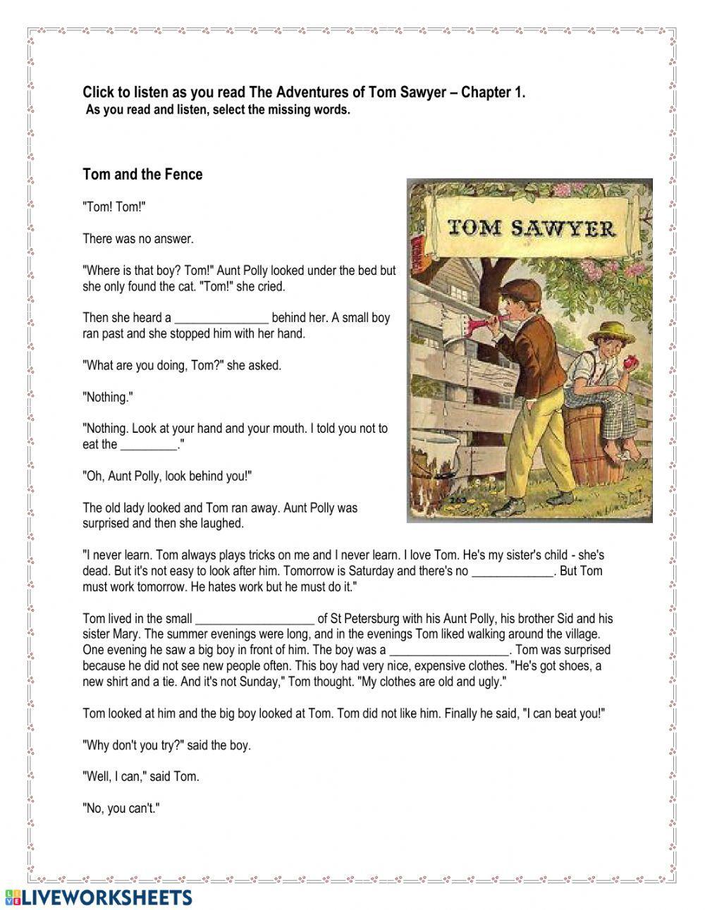 The Adventures of Tom Sawyer Chapter 1 The Adventures of Tom Sawyer Chapter 1