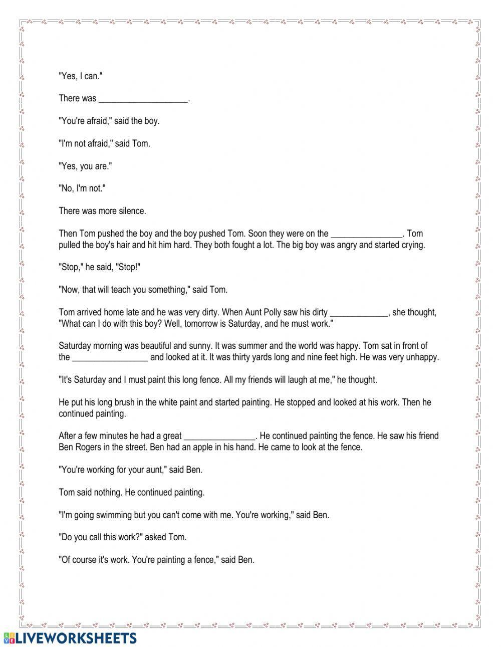 The Adventures of Tom Sawyer Chapter 1 The Adventures of Tom Sawyer Chapter 1