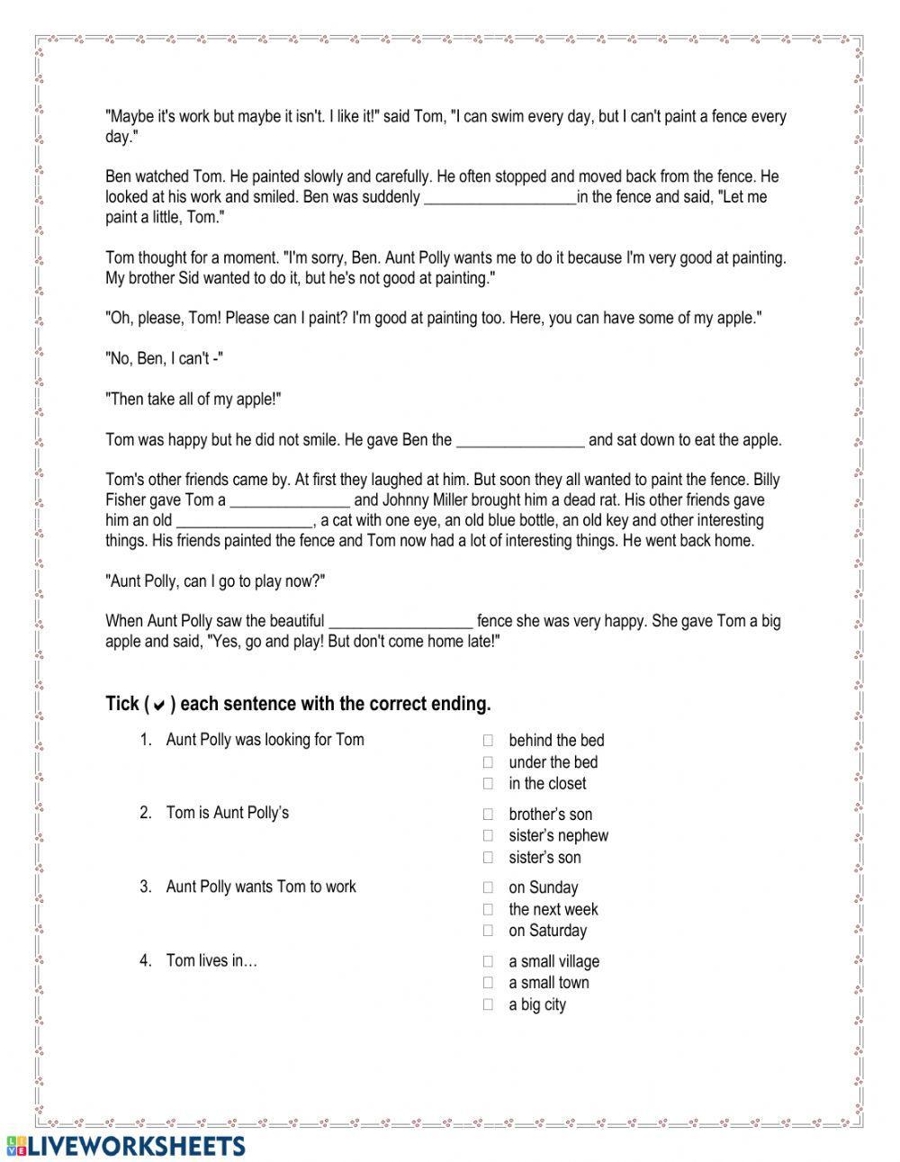 The Adventures of Tom Sawyer Chapter 1 The Adventures of Tom Sawyer Chapter 1