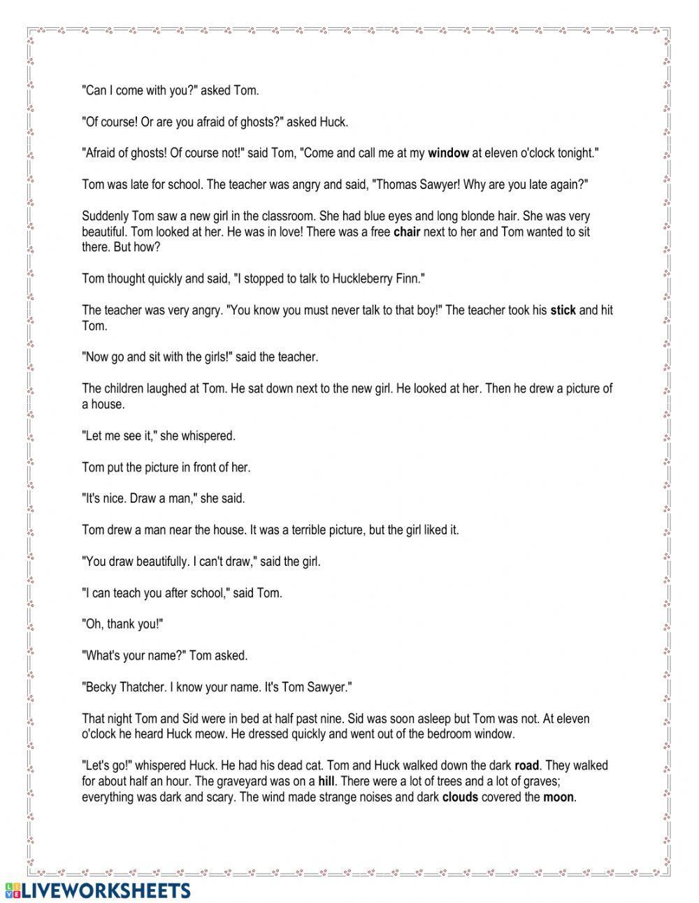 The Adventures of Tom Sawyer Chapter 2 The Adventures of Tom Sawyer Chapter 2