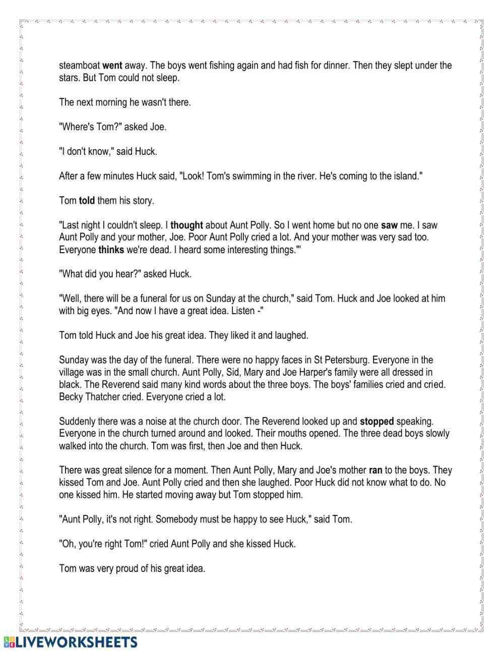 The Adventures of Tom Sawyer Chapter 4 The Adventures of Tom Sawyer Chapter 4