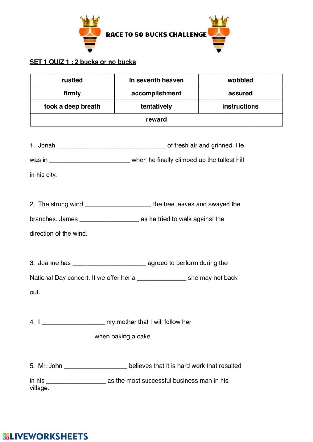 Race to 50 bucks set 1