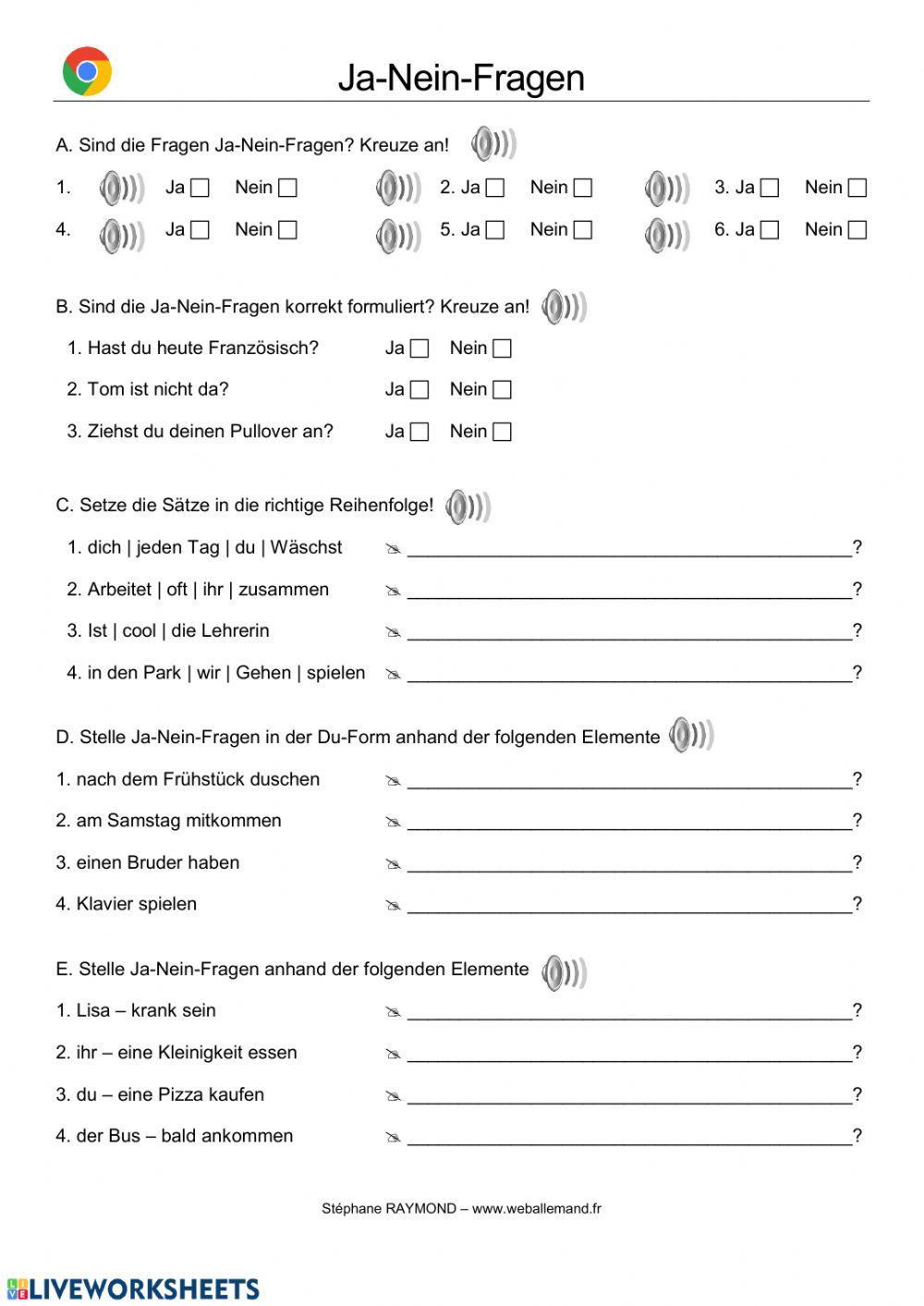 Ja-Nein-Fragen (Test)