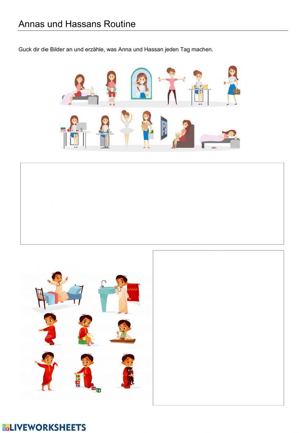 Annas und Hassans Routine