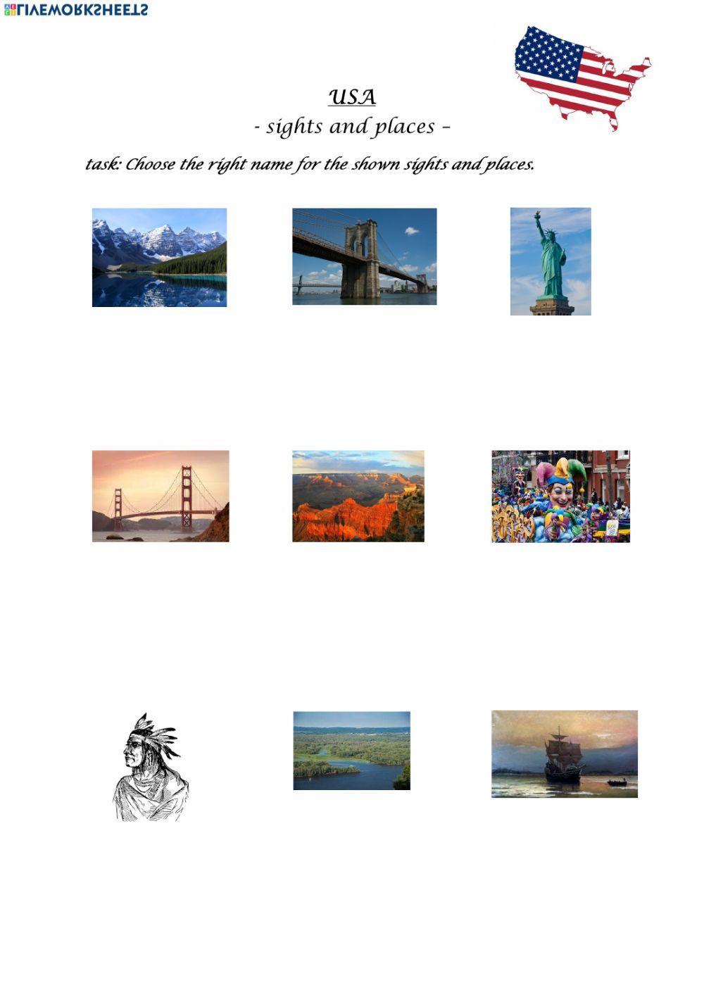 USA sights and places