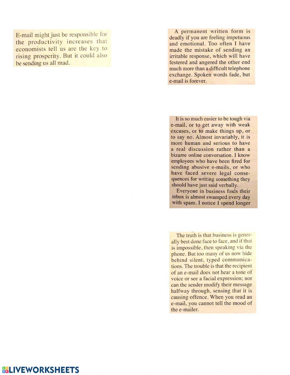 Market Leader Unit 1 Reading Email as Communication