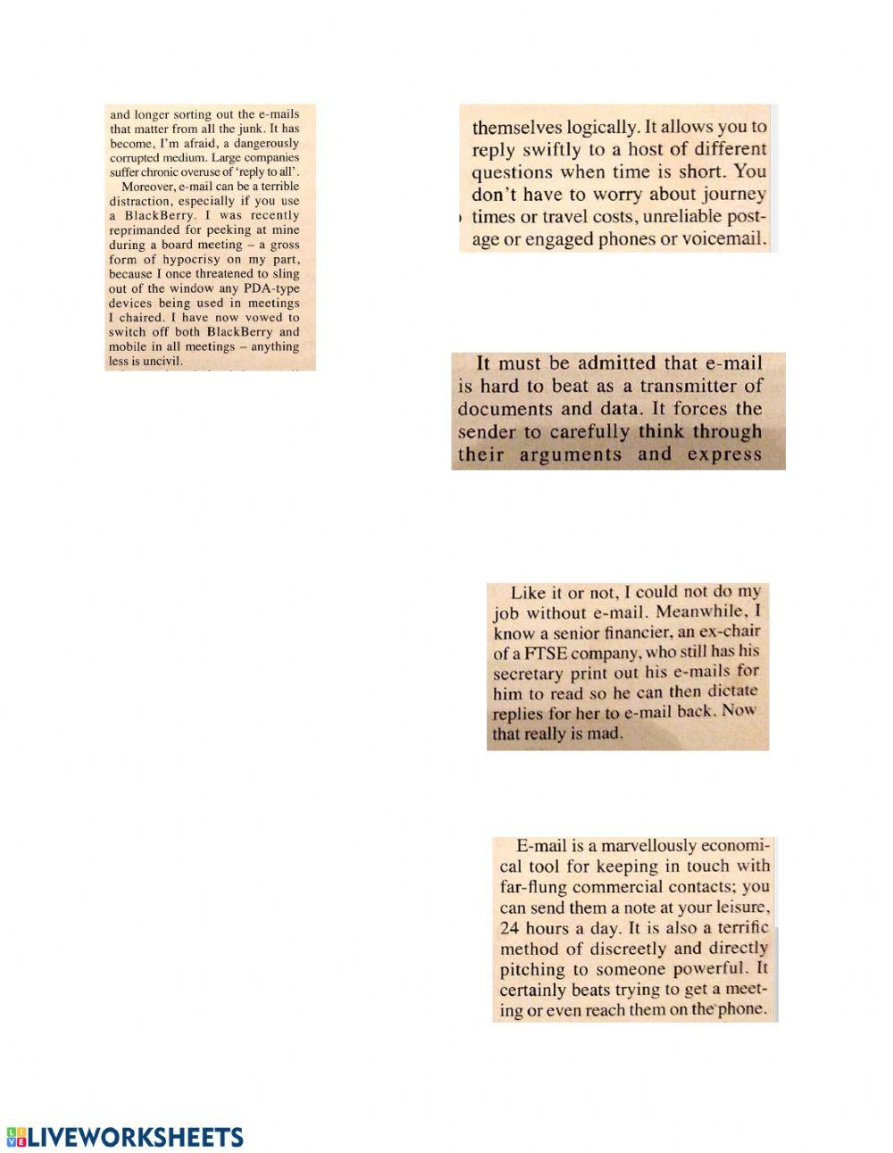 Market Leader Unit 1 Reading Email as Communication