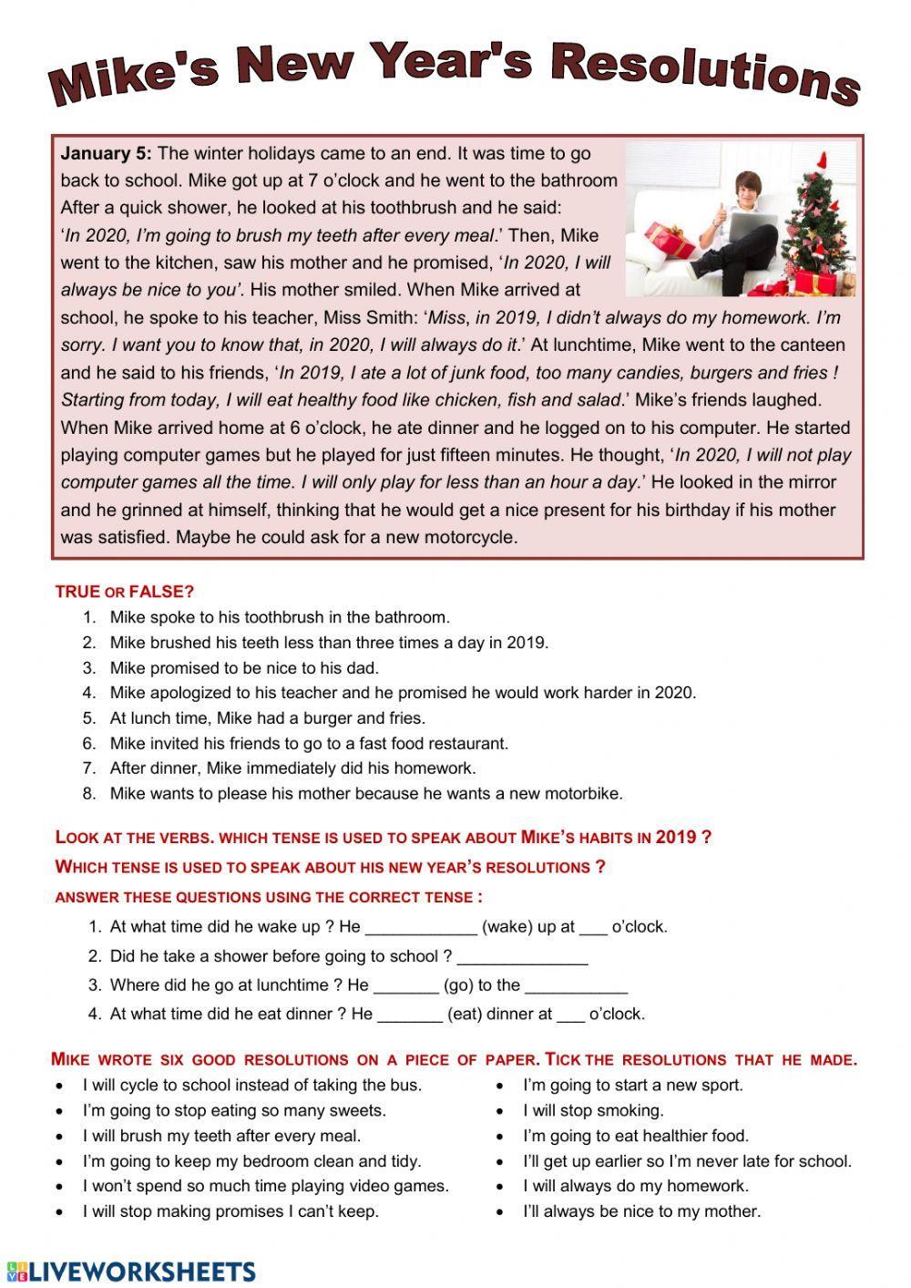 New year's resolutions