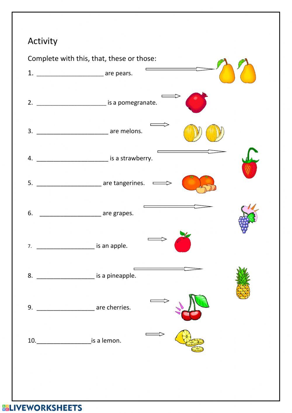 Vocabulary - fruit