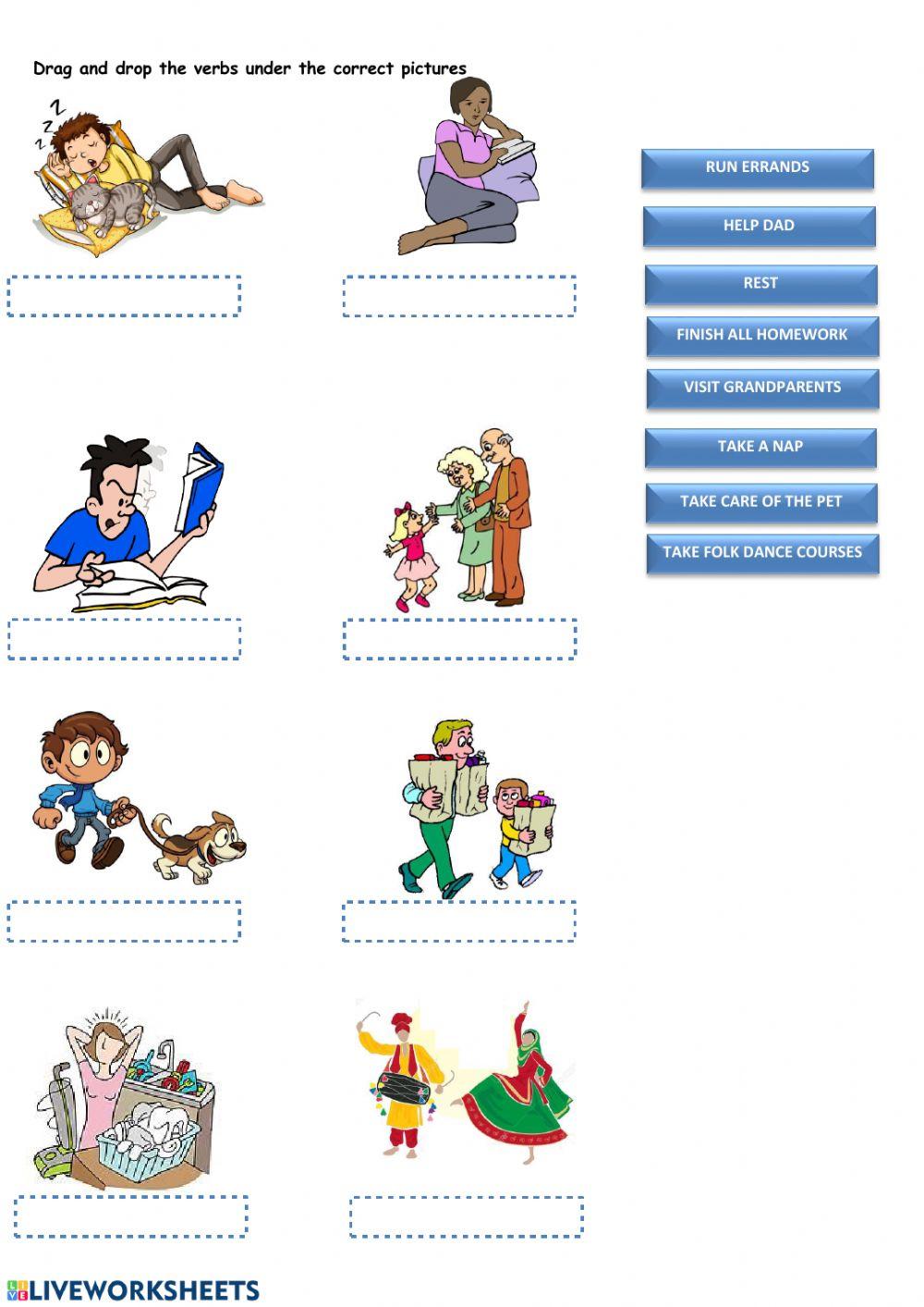 Daily activities - drag and drop