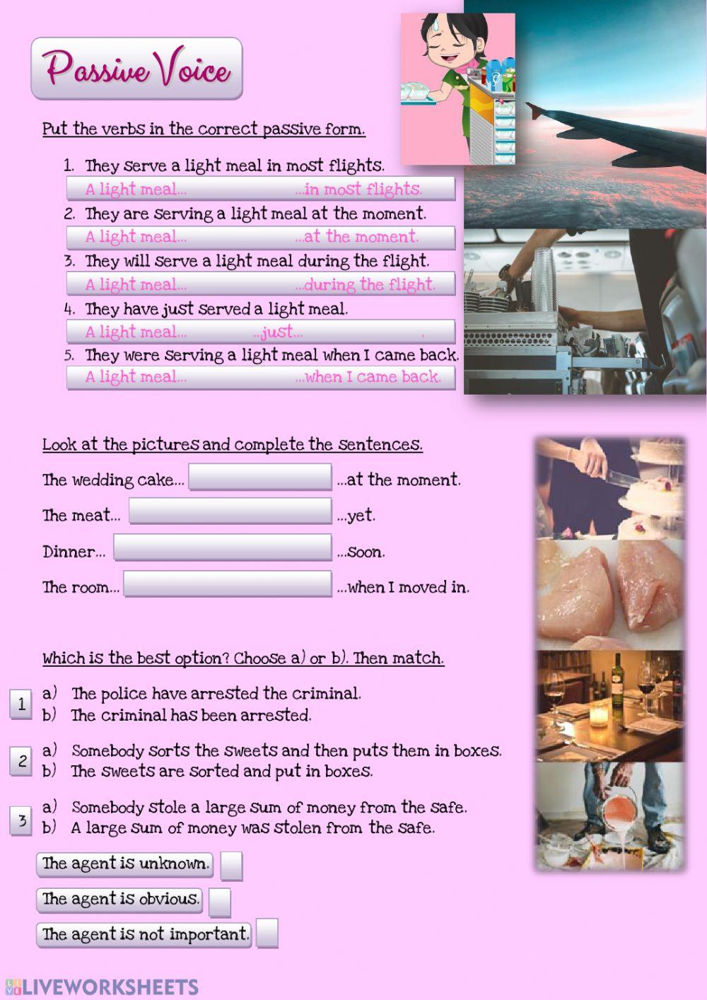 Passive voice exercises for upper-intermediate ESL worksheets