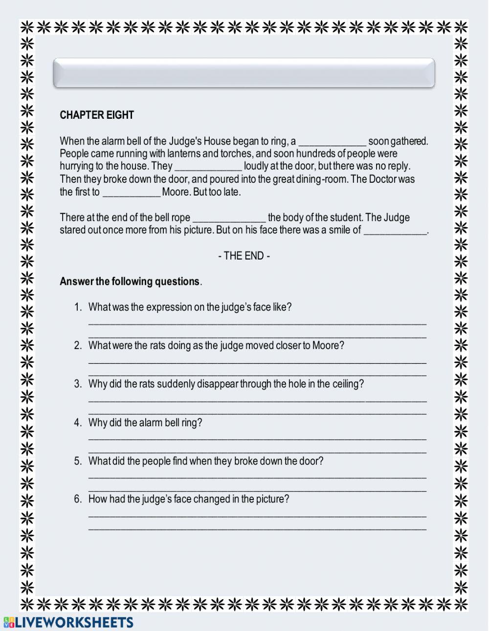 The Judge's House Chapter 7 and 8