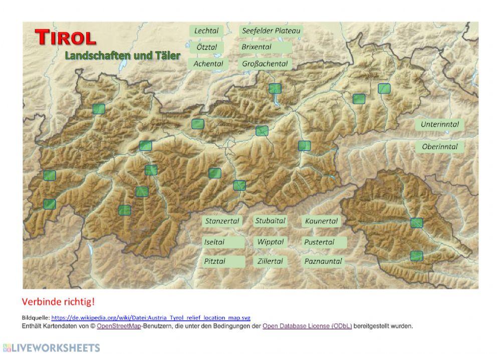 Tirol Landschaften und Täler (Üben2)