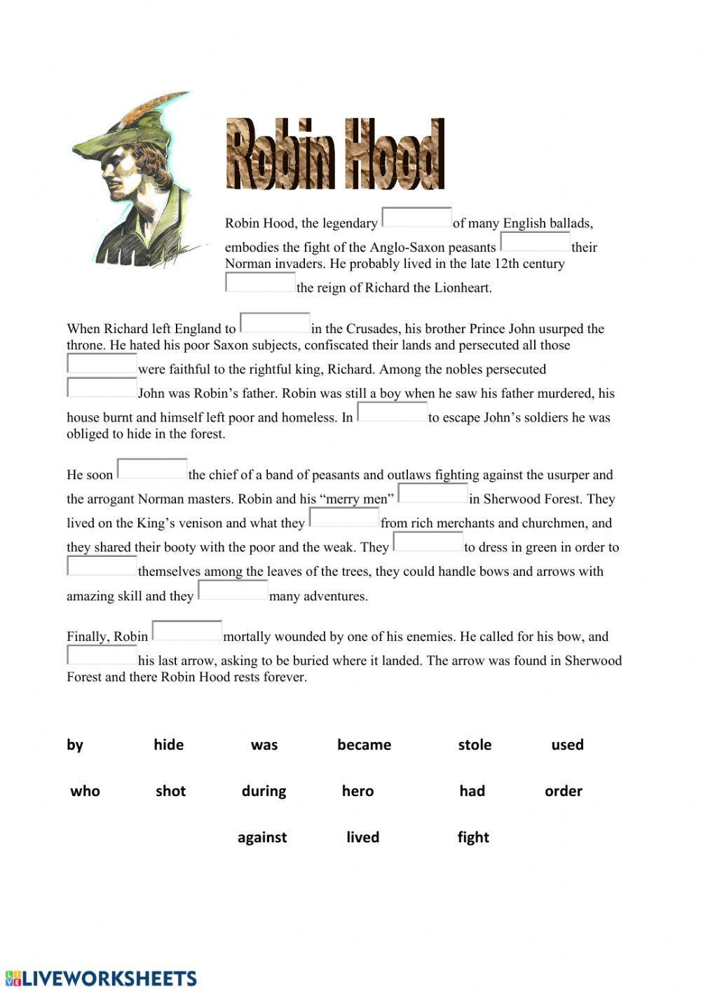 Robin Hood - Cloze Test