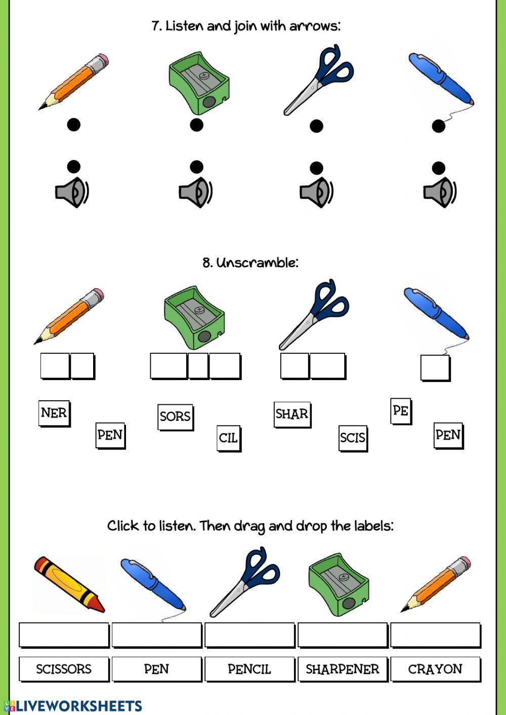 Classroom objects Classroom objects