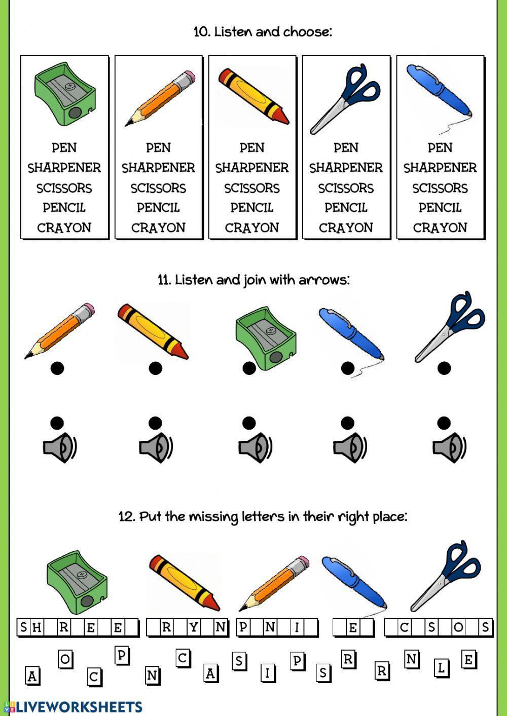 Classroom objects Classroom objects
